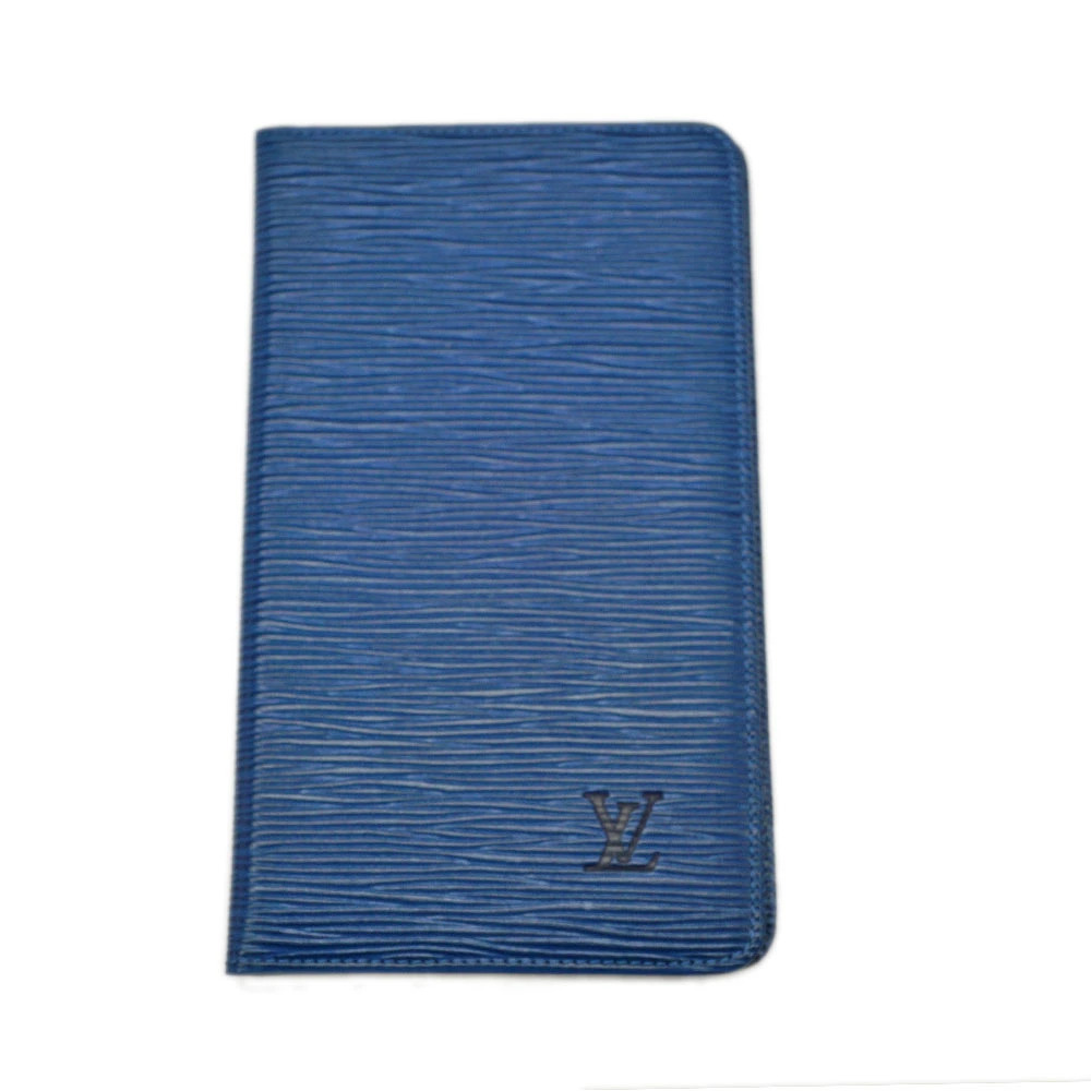 Louis Vuitton Portefeuille Chequier Carte Credit Billfold Wallet Leather Blue